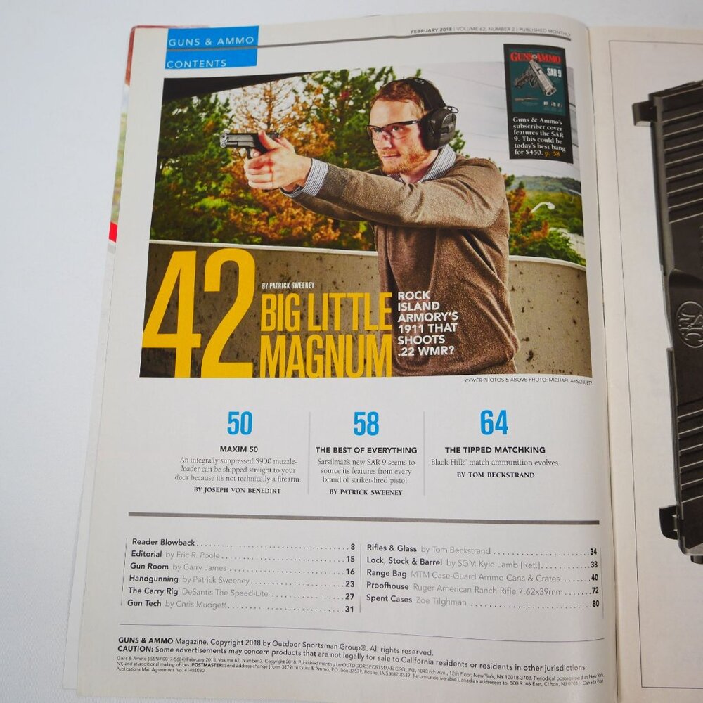 Lot Of 8 Guns & Ammo Magazines 2018 Issues Featuring Firearms & Accessories - Picture 3 of 16